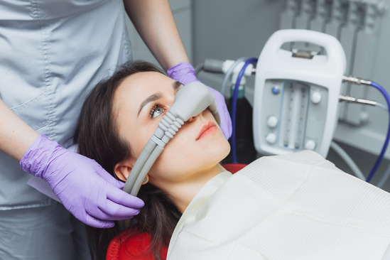 patient getting nitrous oxide 